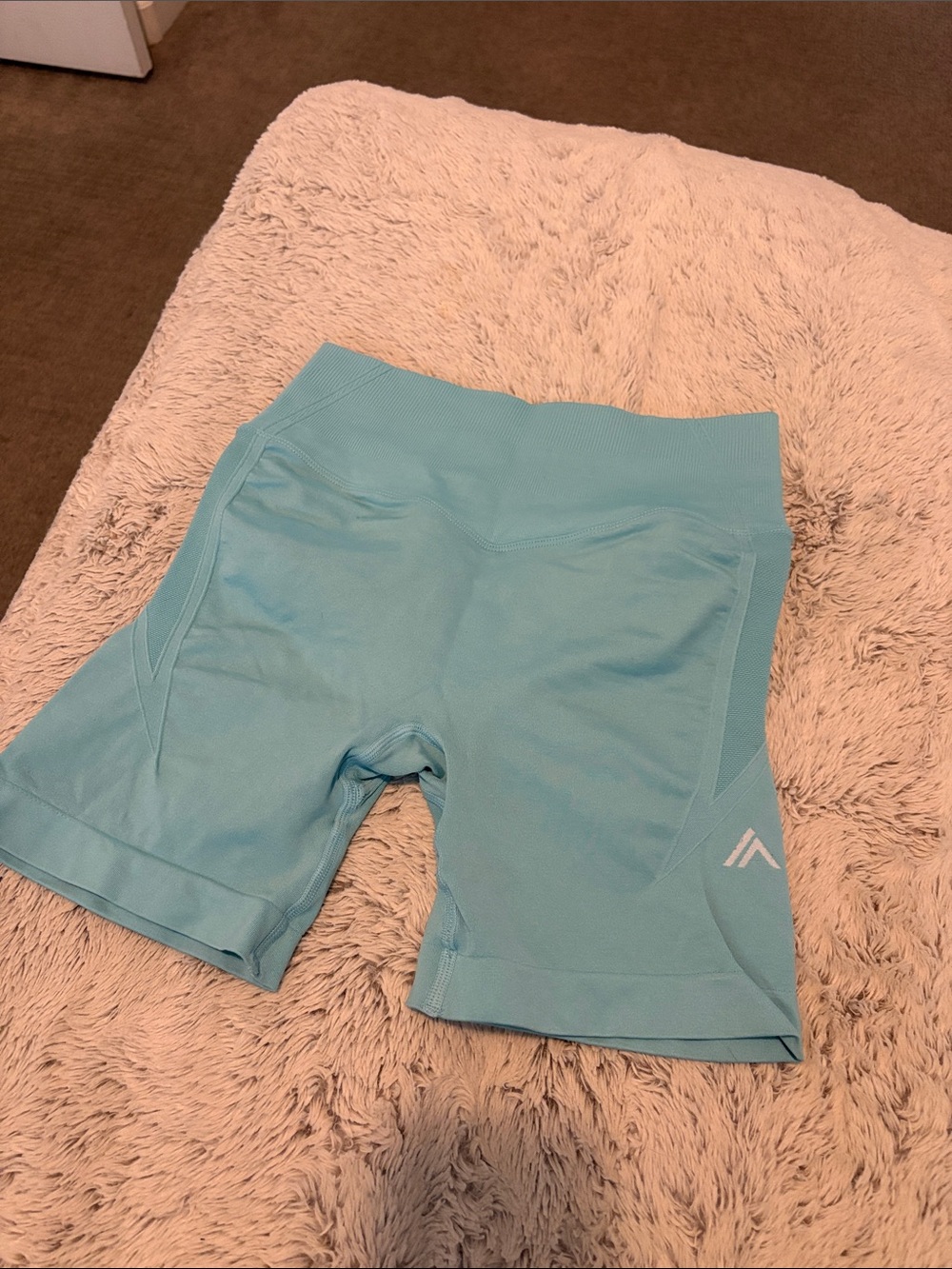 Light Aqua High-Rise Athletic Bike Shorts